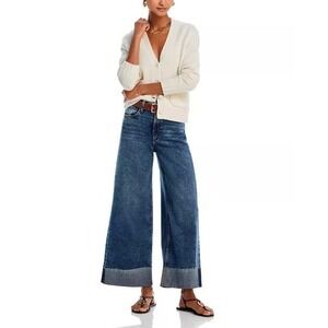 $268 NWT Rag & Bone Sofie High Rise Wide Leg Cuffed Jeans in Leland Size 26